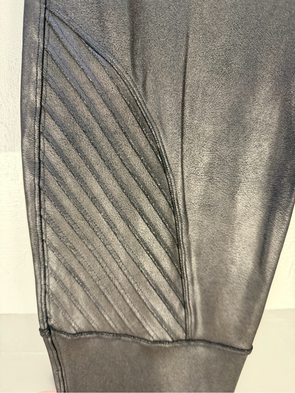 SPANX Black High-Waist Moto Panel Leggings - Picture 3 of 8